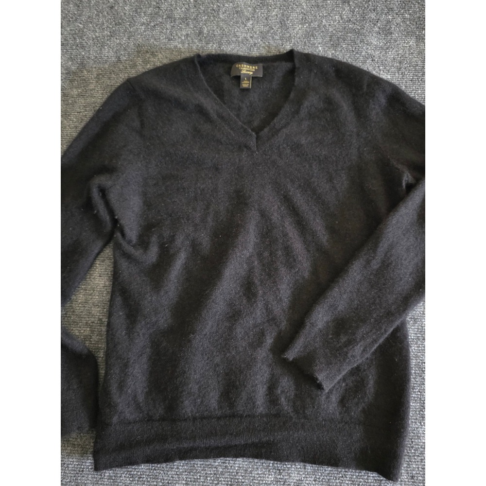 Charter Club Luxury 100% Cashmere Sweater Women’s L Black Crewneck